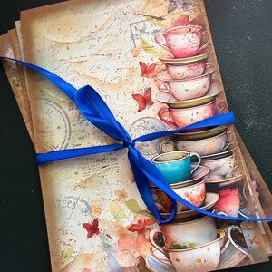 Junk journal pages Teacups Ephemera scrapbooking crafts